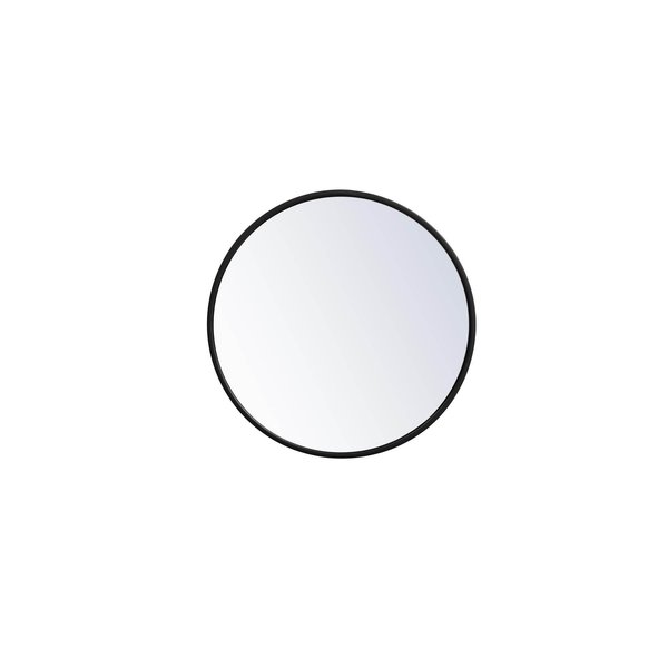 Elegant Decor Metal Frame Round Mirror 18 Inch In Black MR4818BK